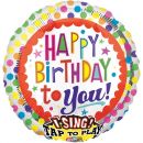 Singernder Ballon Musikballon bunt Happy Birthday to You